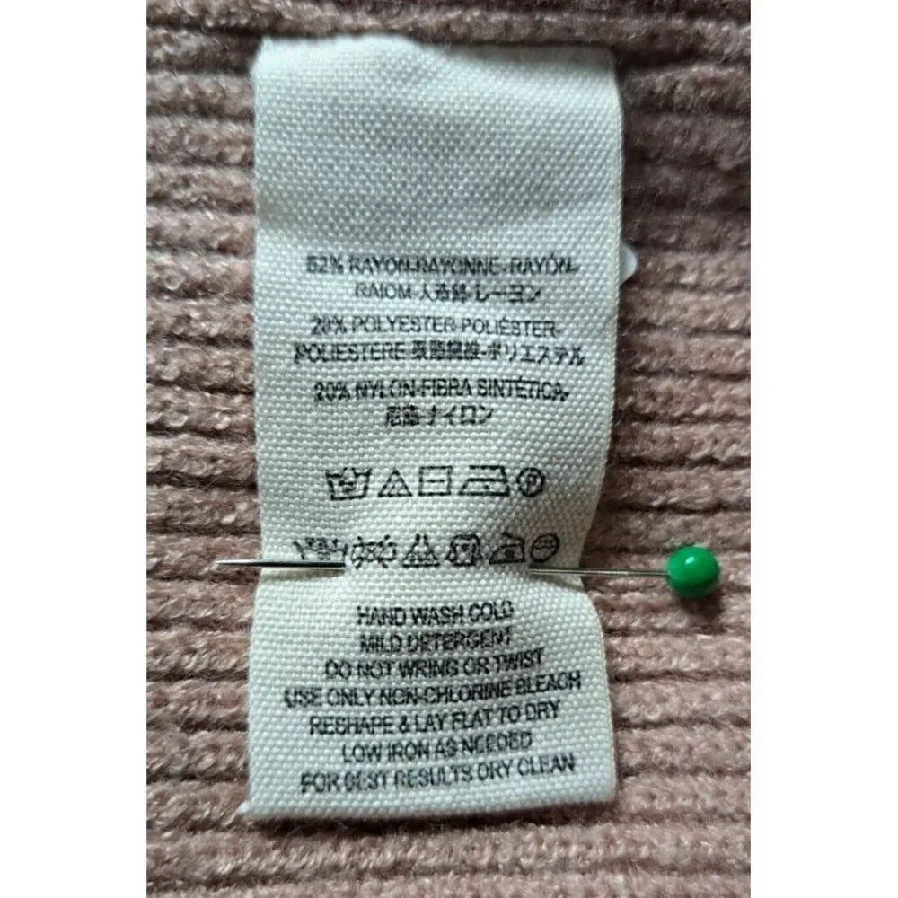 Free People Sweater Pink Mauve Oversized Turtleneck Ribbed Boho Size X-Small‎